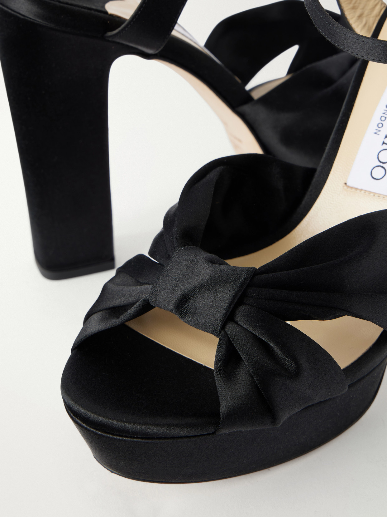 Heloise 120 Knotted Satin Platform Sandals