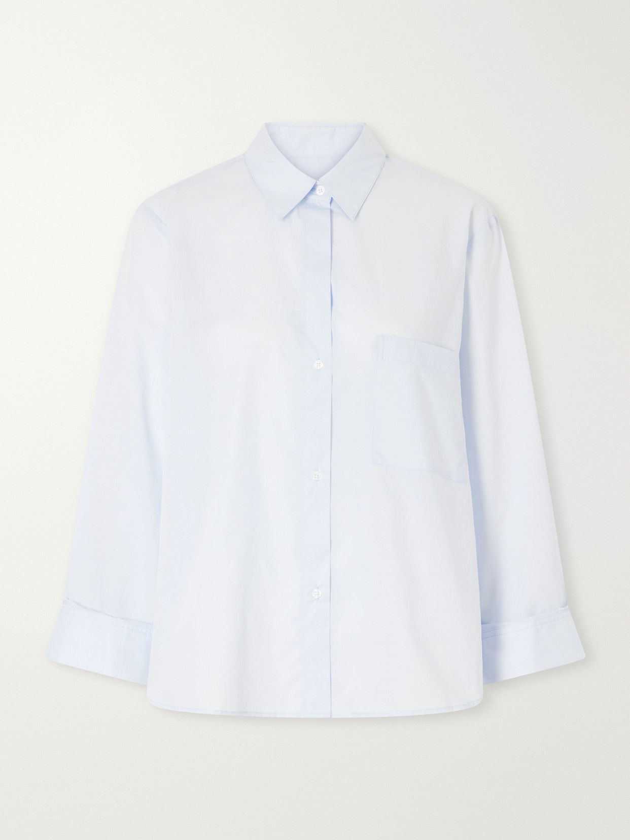 Twp Next Morning Cotton-poplin Shirt In Blue