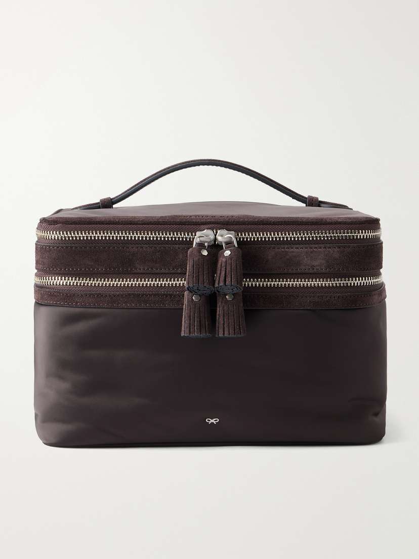 Anya Hindmarch Suede-trimmed Shell Vanity Case