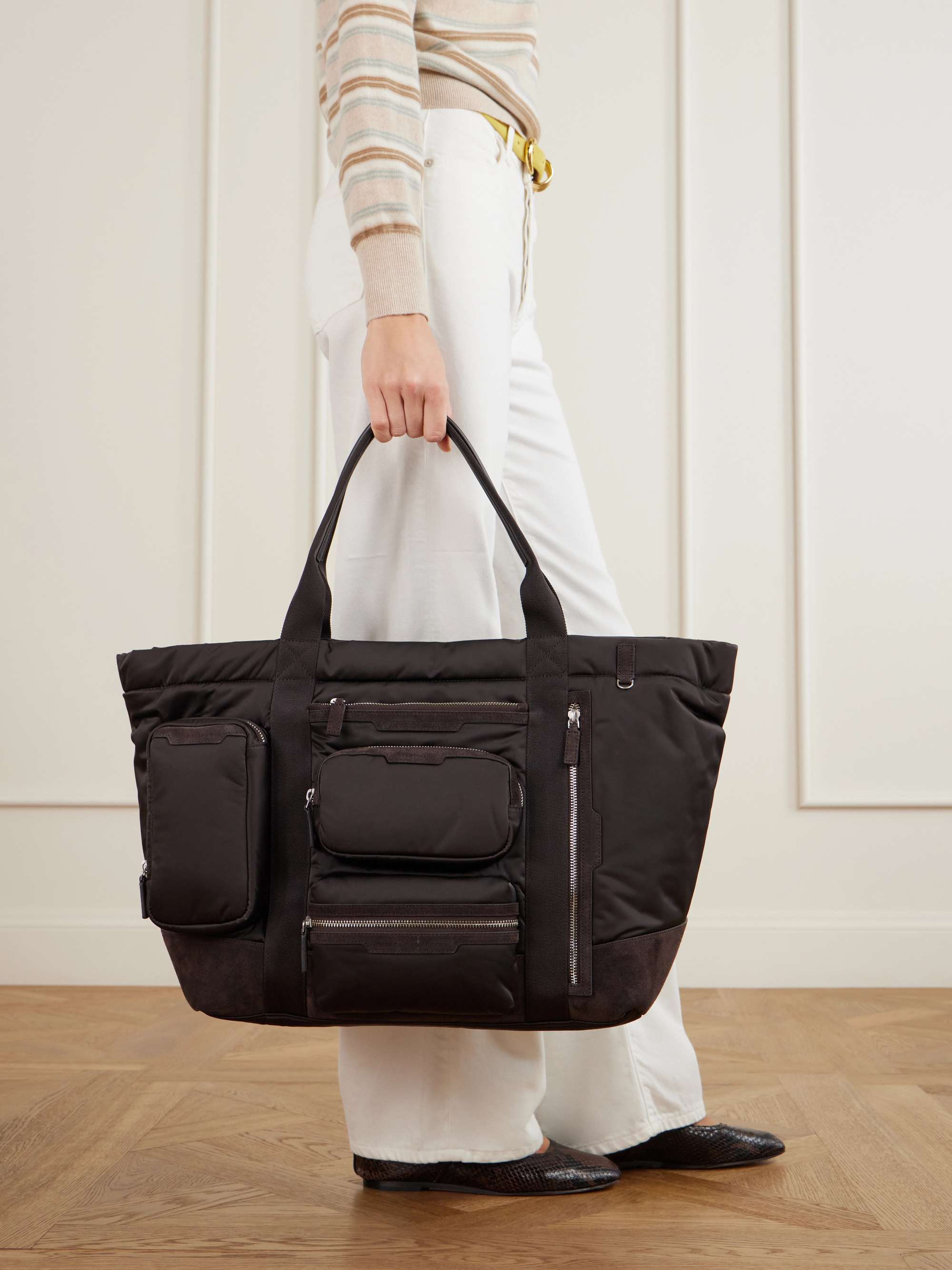 ANYA HINDMARCH Travel leather-trimmed shell weekend bag | NET-A-PORTER