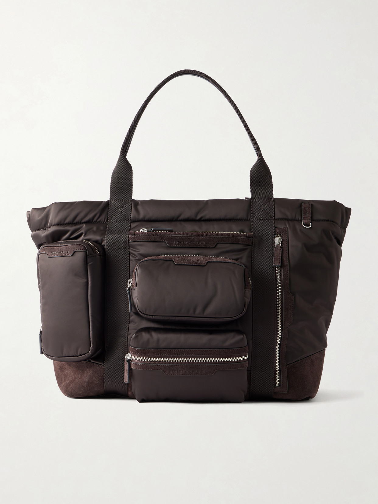Anya Hindmarch Travel Leather-trimmed Shell Weekend Bag In Brown