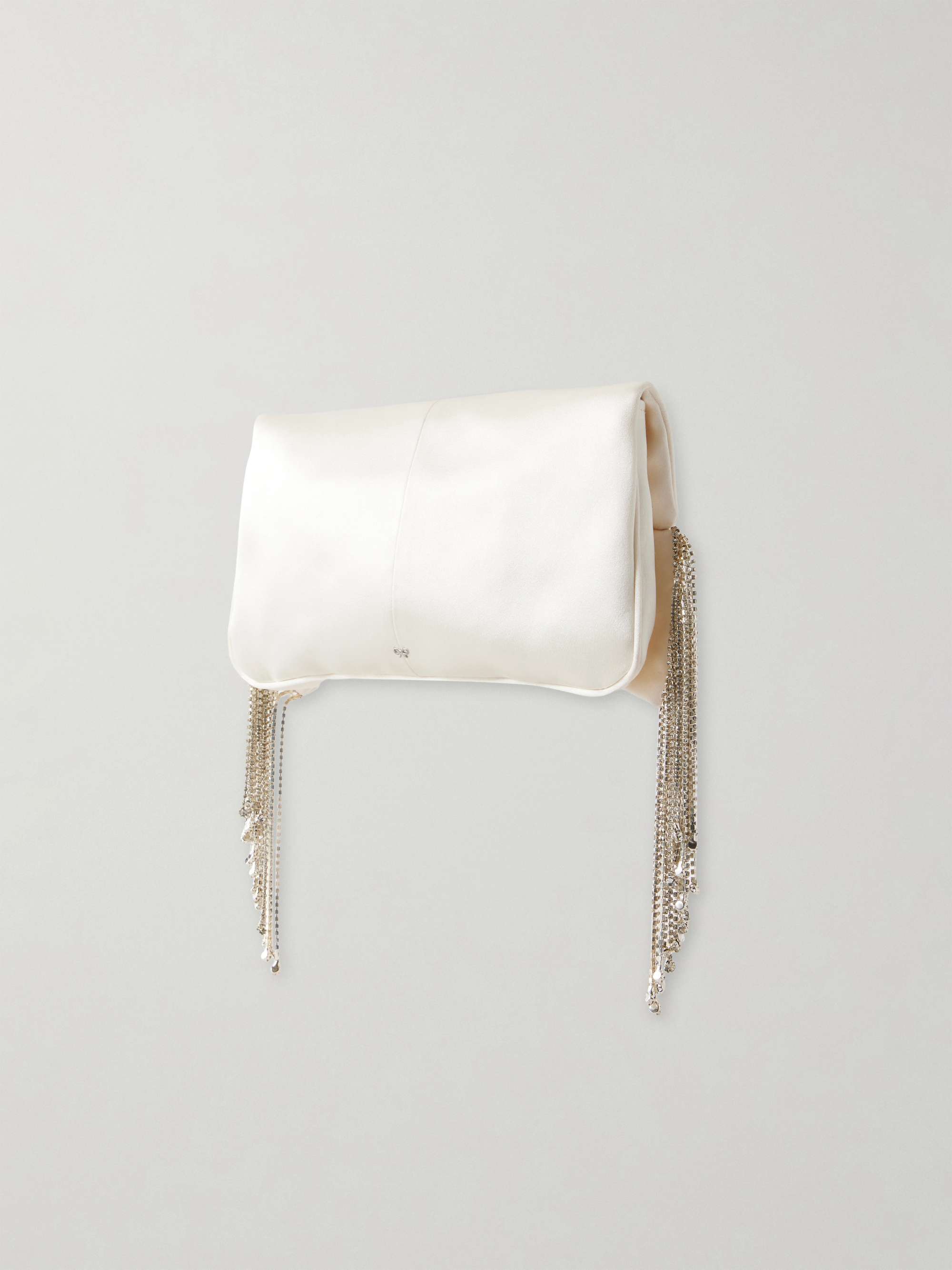 ANYA HINDMARCH Bow and crystal-embellished satin clutch | NET-A-PORTER