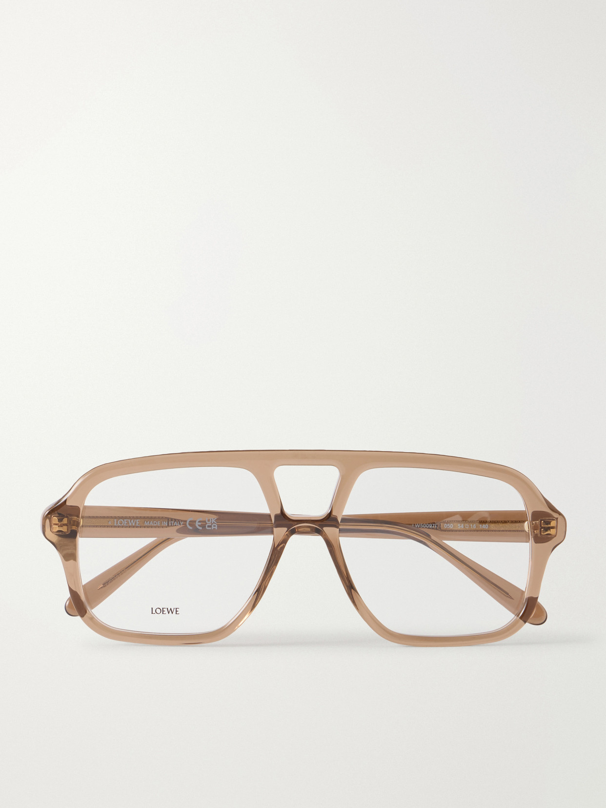 Loewe Slim Aviator-style Acetate Glasses In Brown