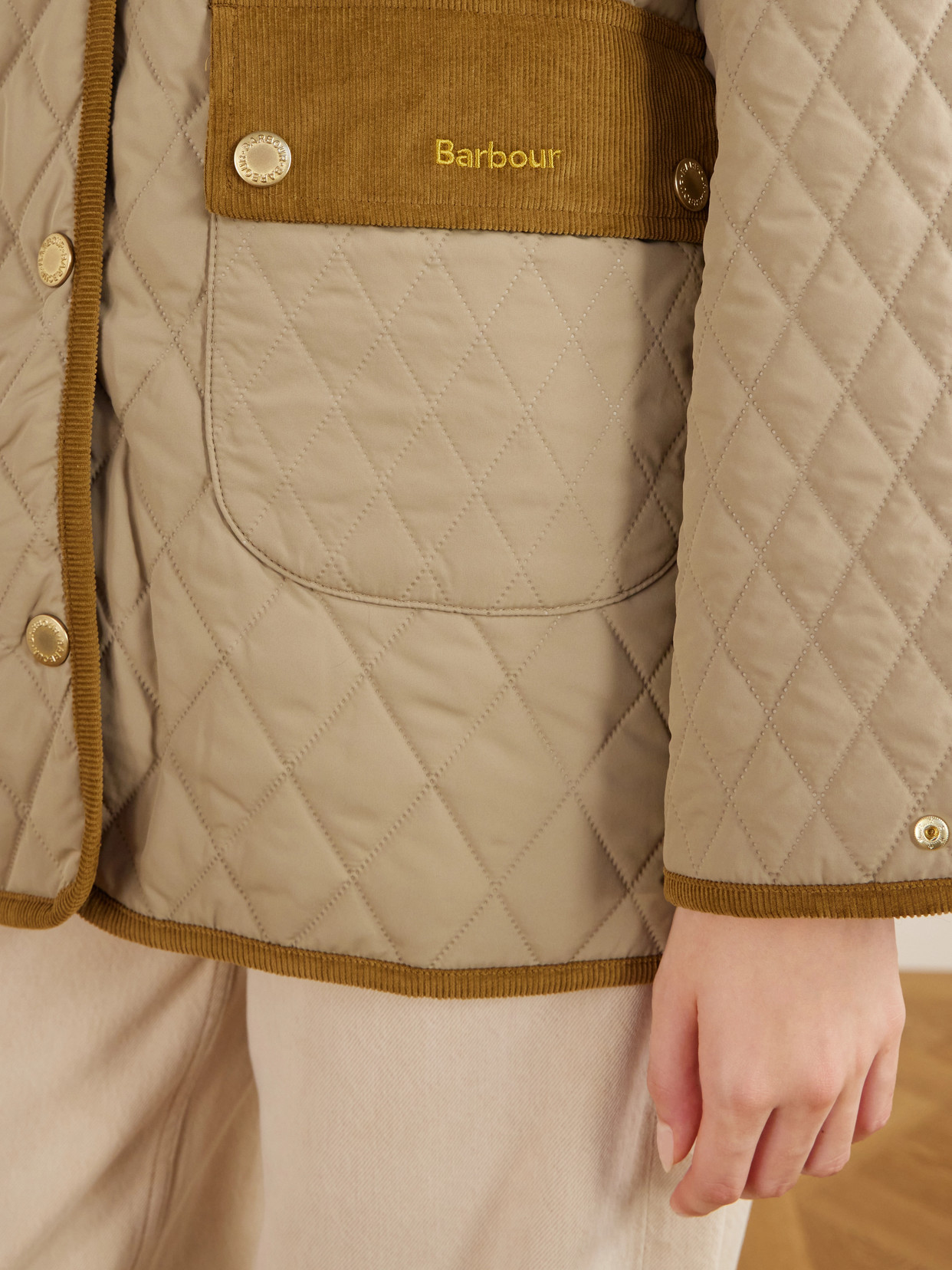 Corduroy-Trimmed Logo-Embroidered Quilted Jacket
