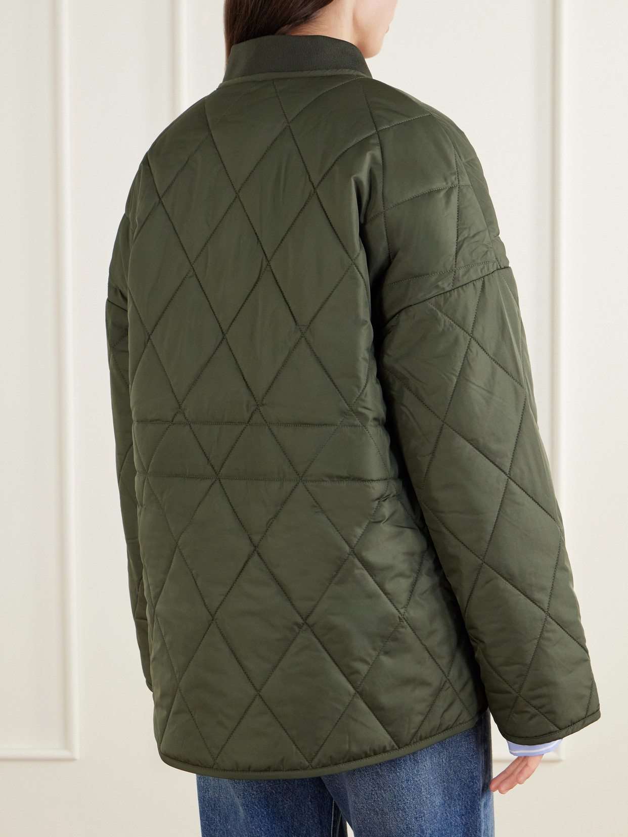 Abercorn Corduroy-Trimmed Shell Quilted Jacket