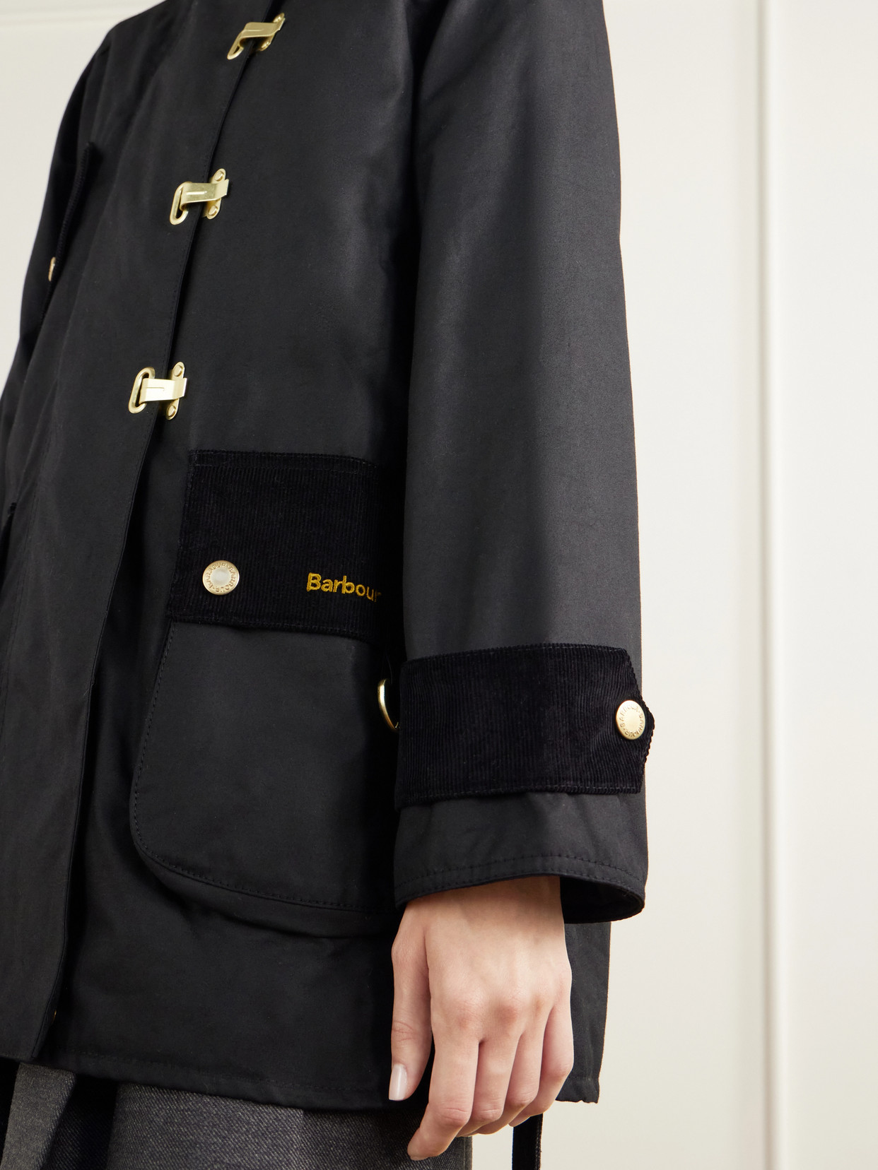 Felton Corduroy-Trimmed Waxed Cotton-Canvas Jacket