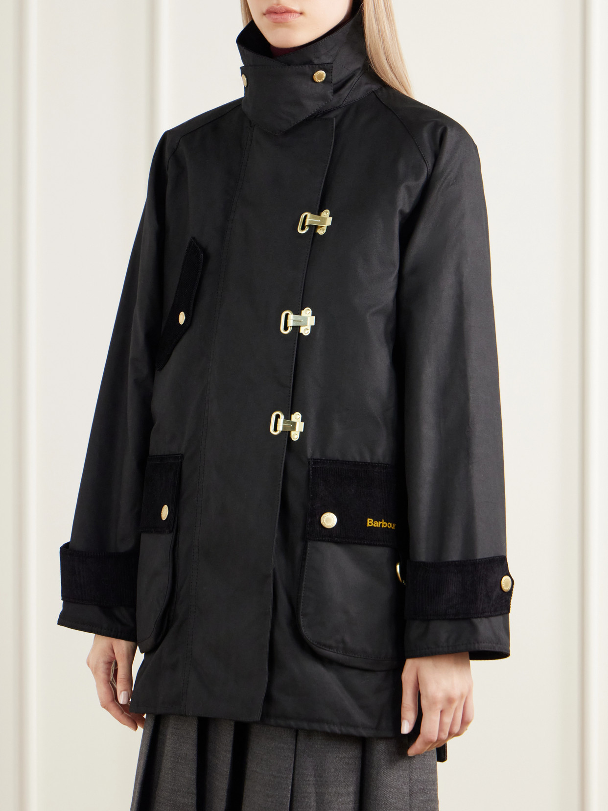 Felton Corduroy-Trimmed Waxed Cotton-Canvas Jacket