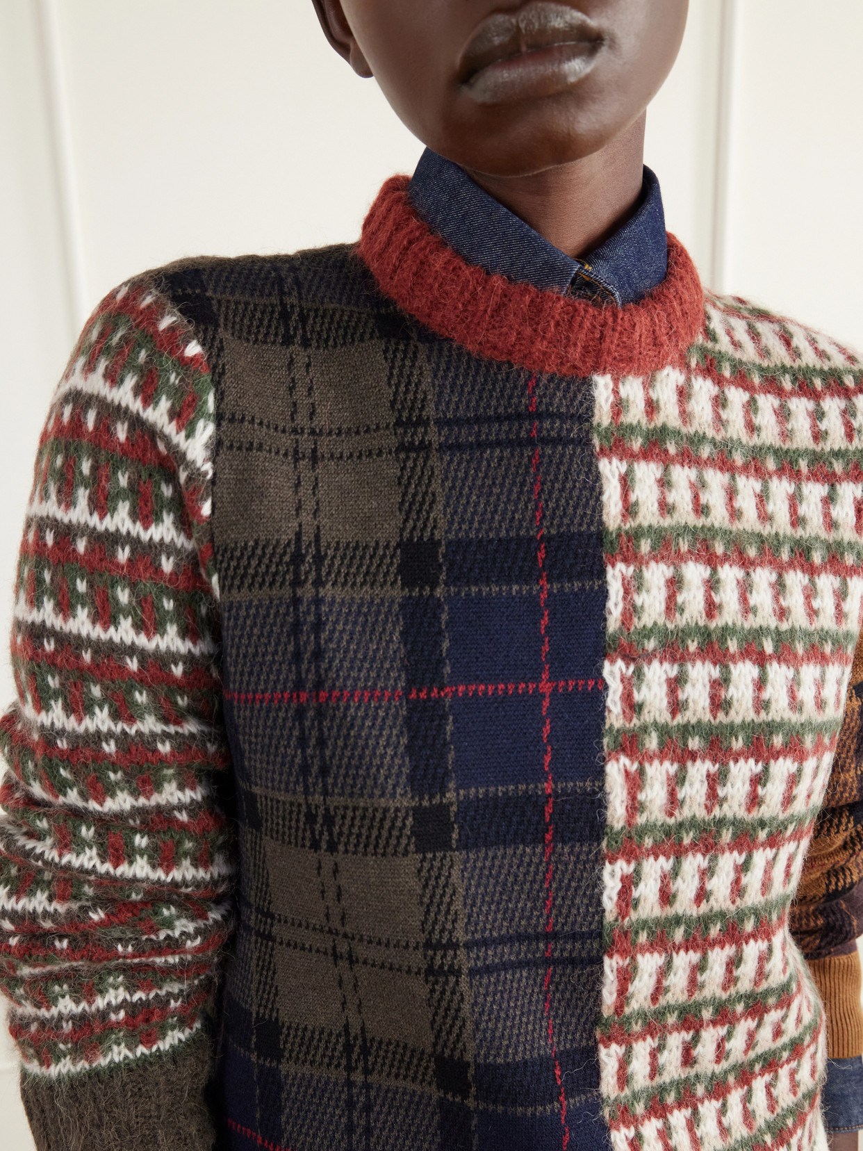 Ashford Patchwork Wool-Blend Sweater