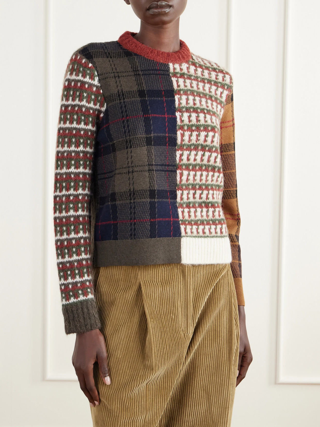 Ashford Patchwork Wool-Blend Sweater