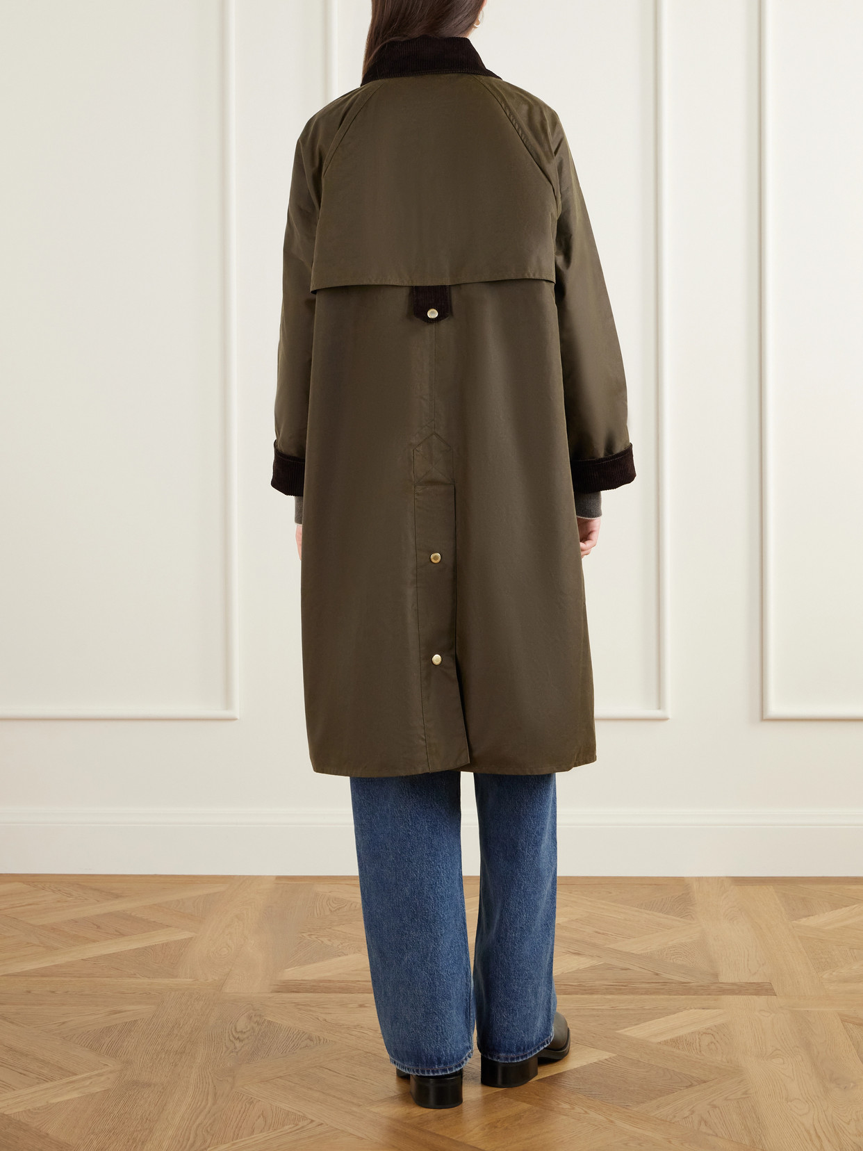 Kirklees Corduroy-Trimmed Waxed Cotton Jacket