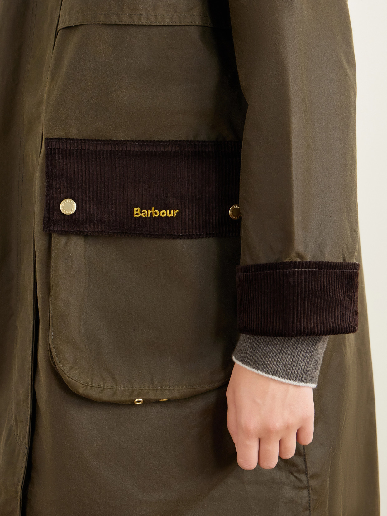 Kirklees Corduroy-Trimmed Waxed Cotton Jacket