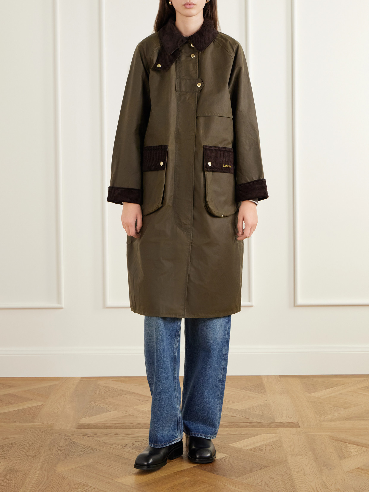 Kirklees Corduroy-Trimmed Waxed Cotton Jacket