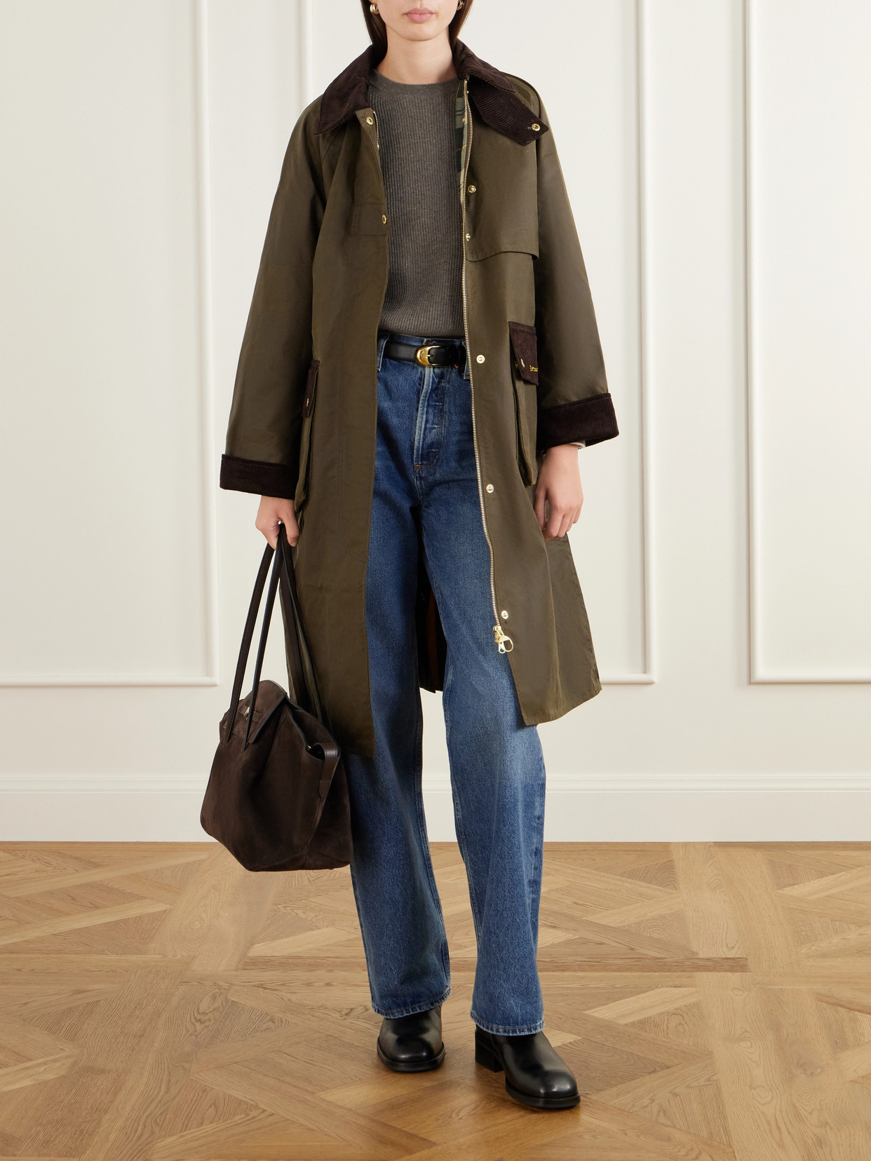 Kirklees Corduroy-Trimmed Waxed Cotton Jacket
