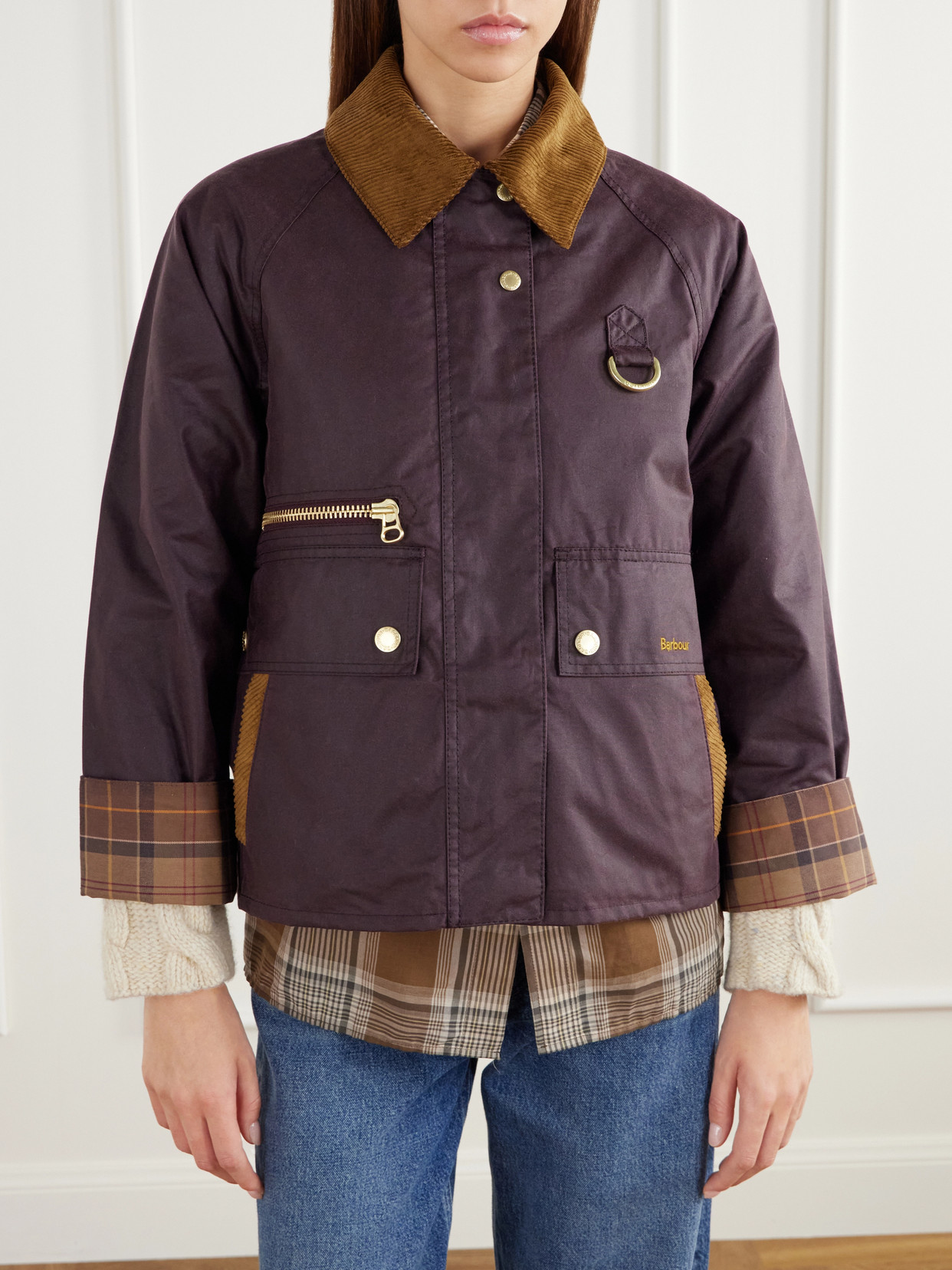 Cottingham Corduroy-Trimmed Waxed Cotton-Canvas Jacket