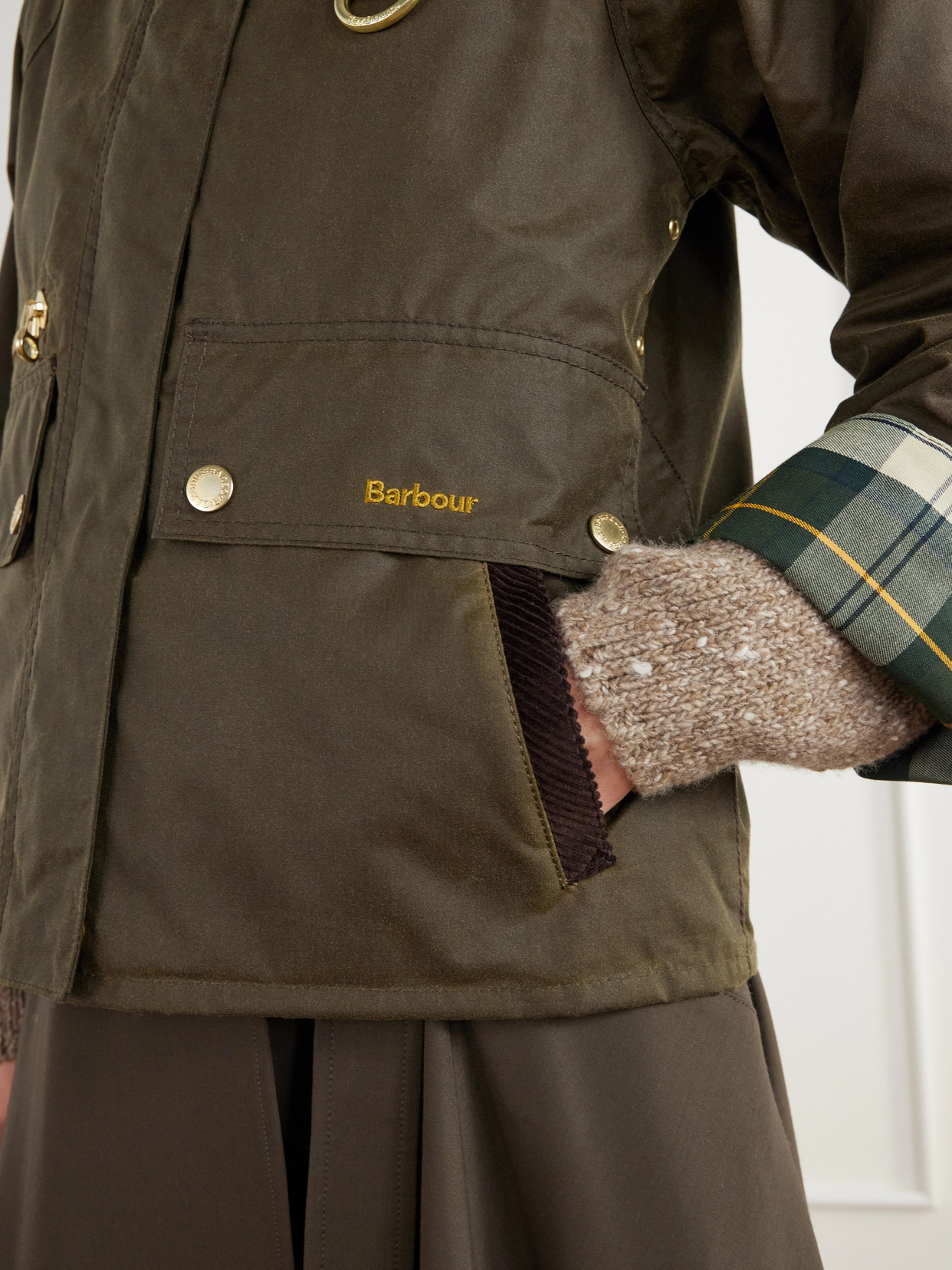 Cottingham Corduroy-Trimmed Waxed Cotton-Canvas Jacket