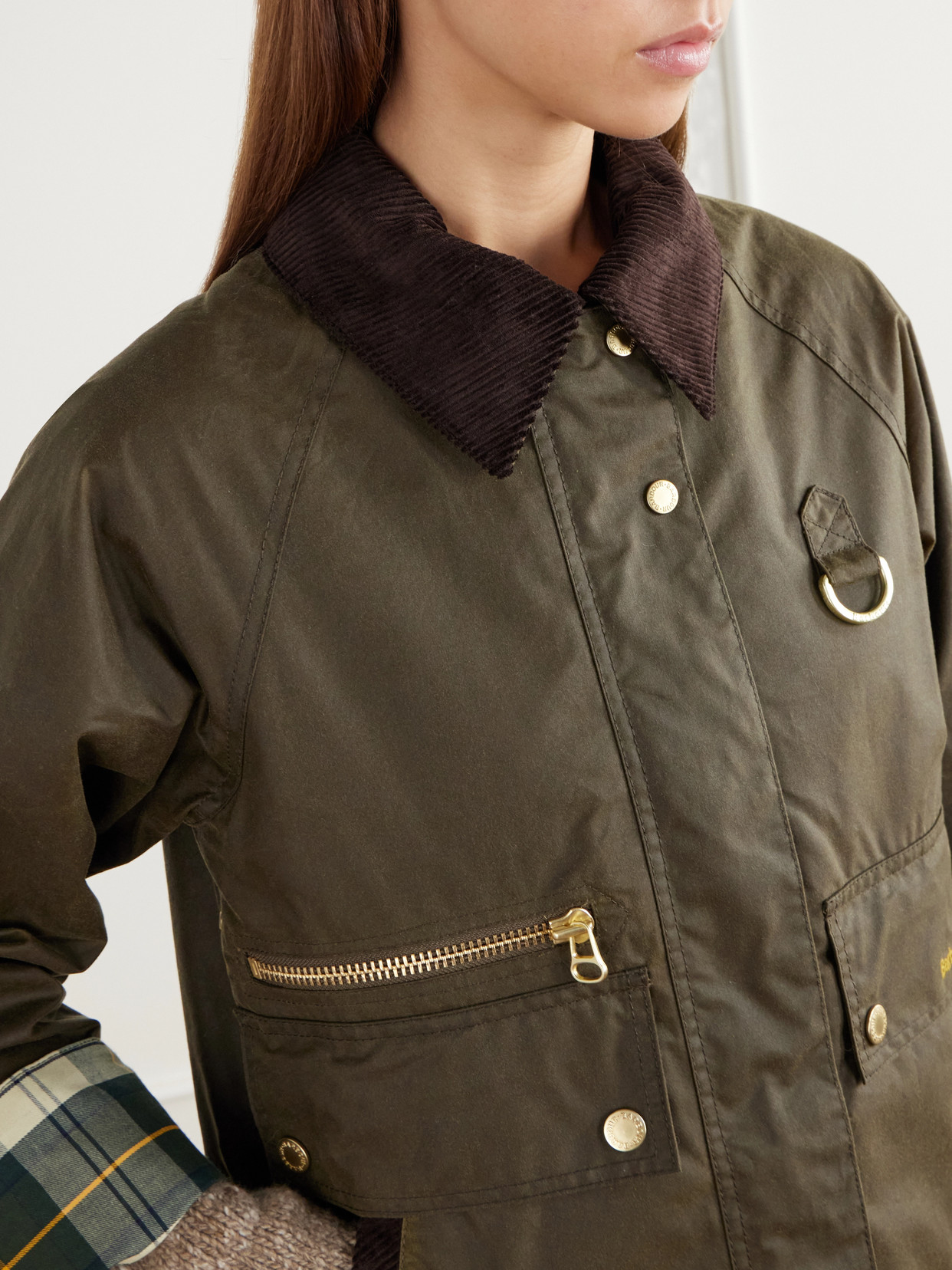 Cottingham Corduroy-Trimmed Waxed Cotton-Canvas Jacket