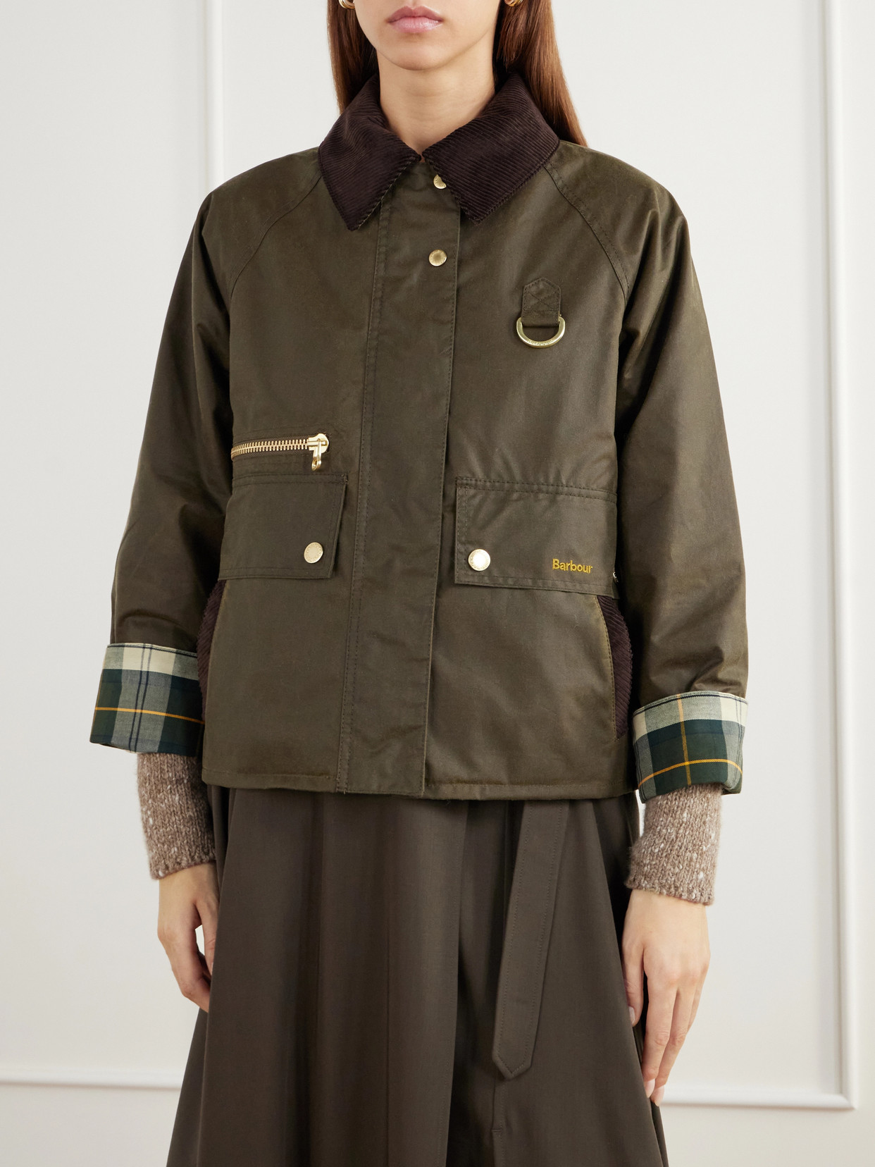 Cottingham Corduroy-Trimmed Waxed Cotton-Canvas Jacket