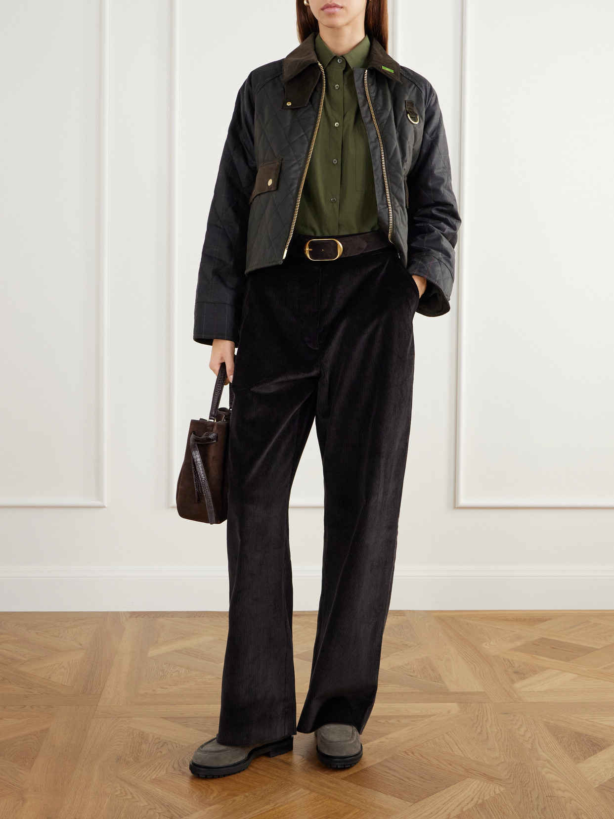 Spey Corduroy-Trimmed Quilted Waxed Cotton-Canvas Jacket