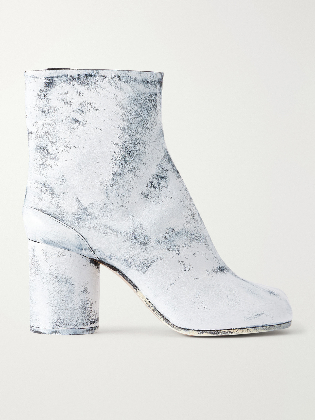 Maison Margiela Tabi Split-toe Leather Ankle Boots In Gray