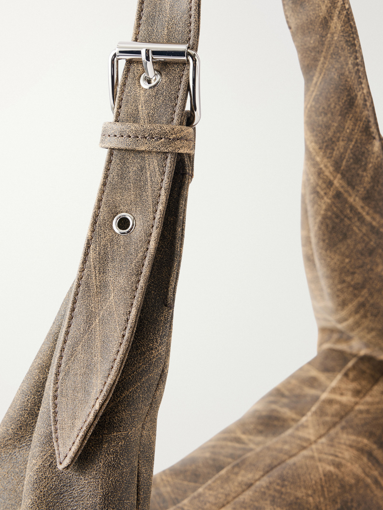 East West Medium Distressed Shoulder Bag