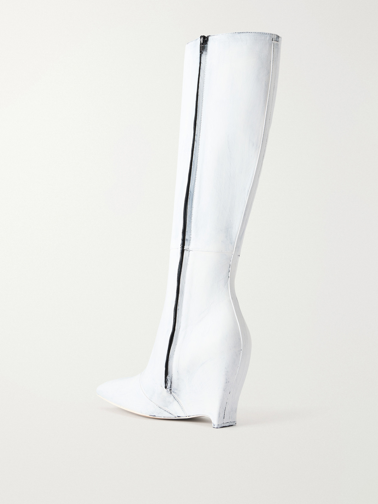 Heel-Less Painted Knee-High Boots