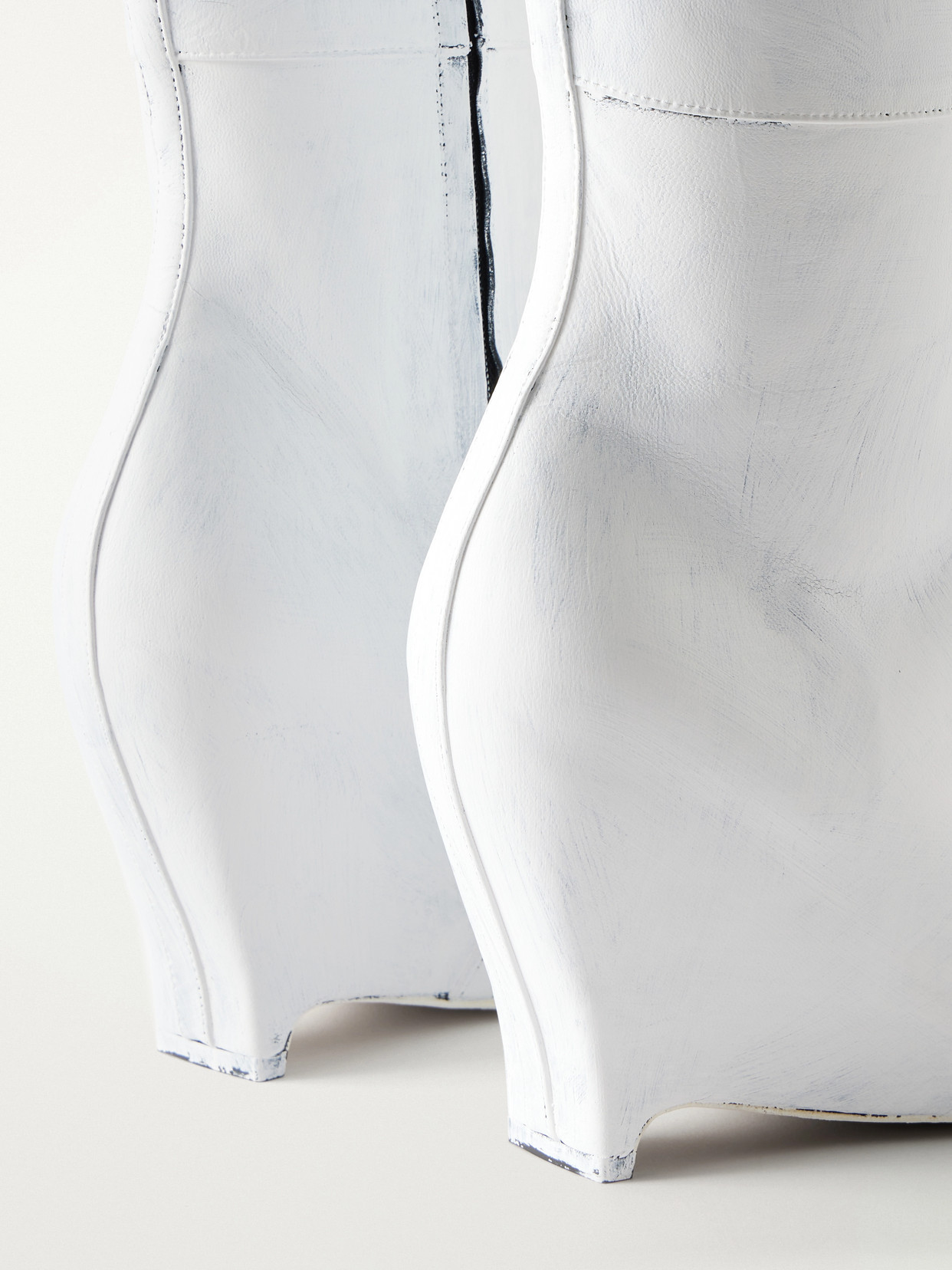 Heel-Less Painted Knee-High Boots