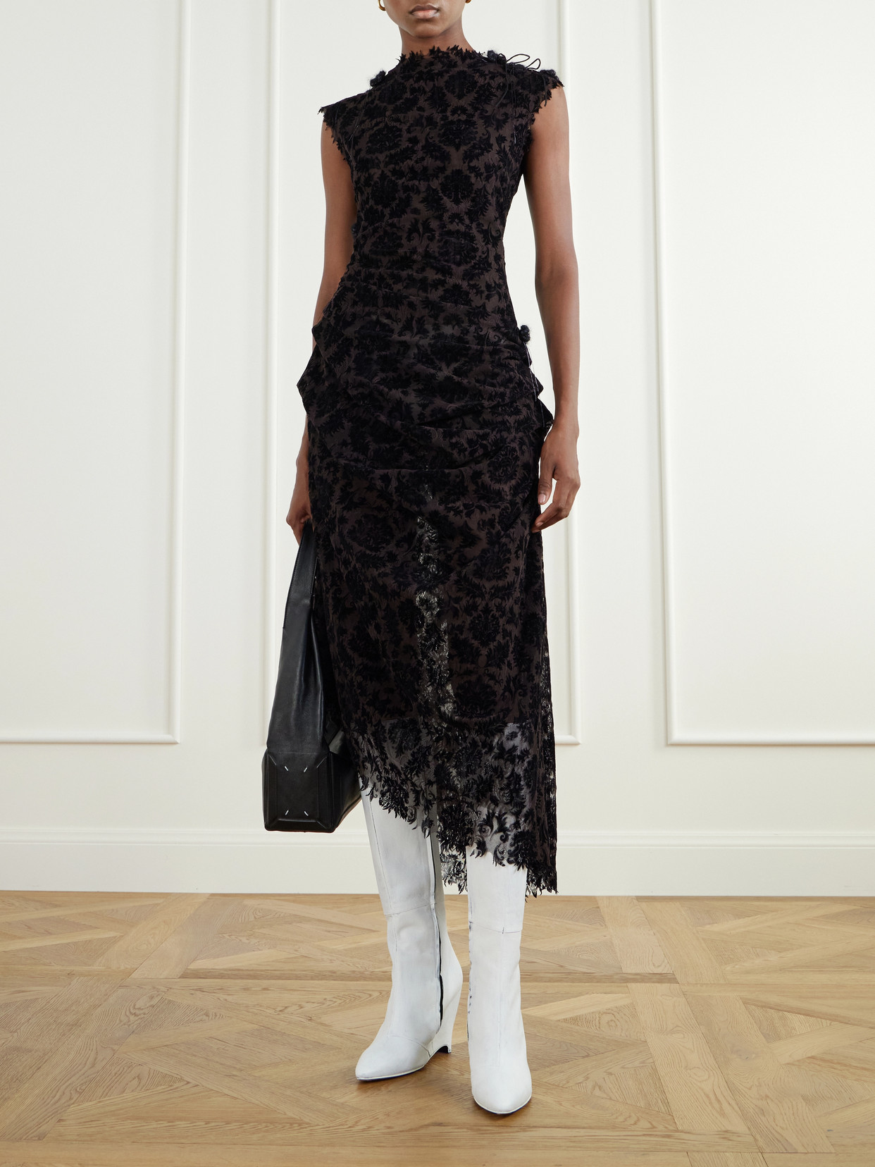 Heel-Less Painted Knee-High Boots