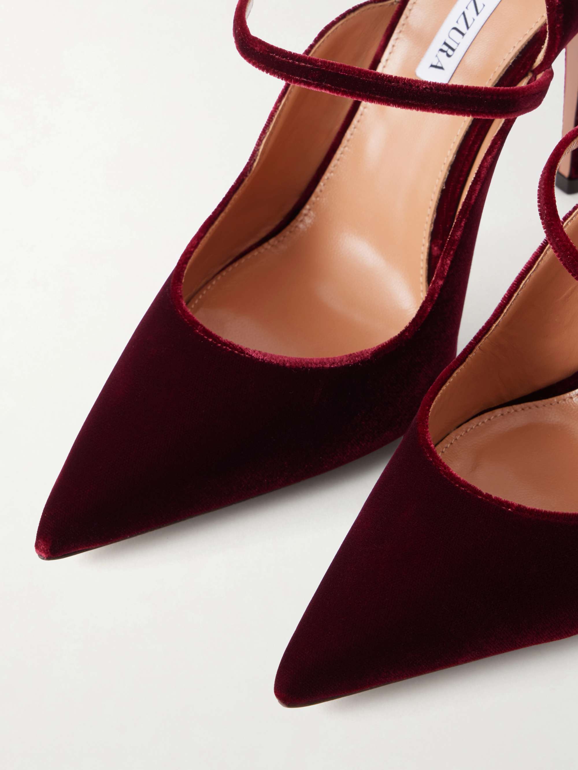 AQUAZZURA Bellezza 105 velvet pumps | NET-A-PORTER