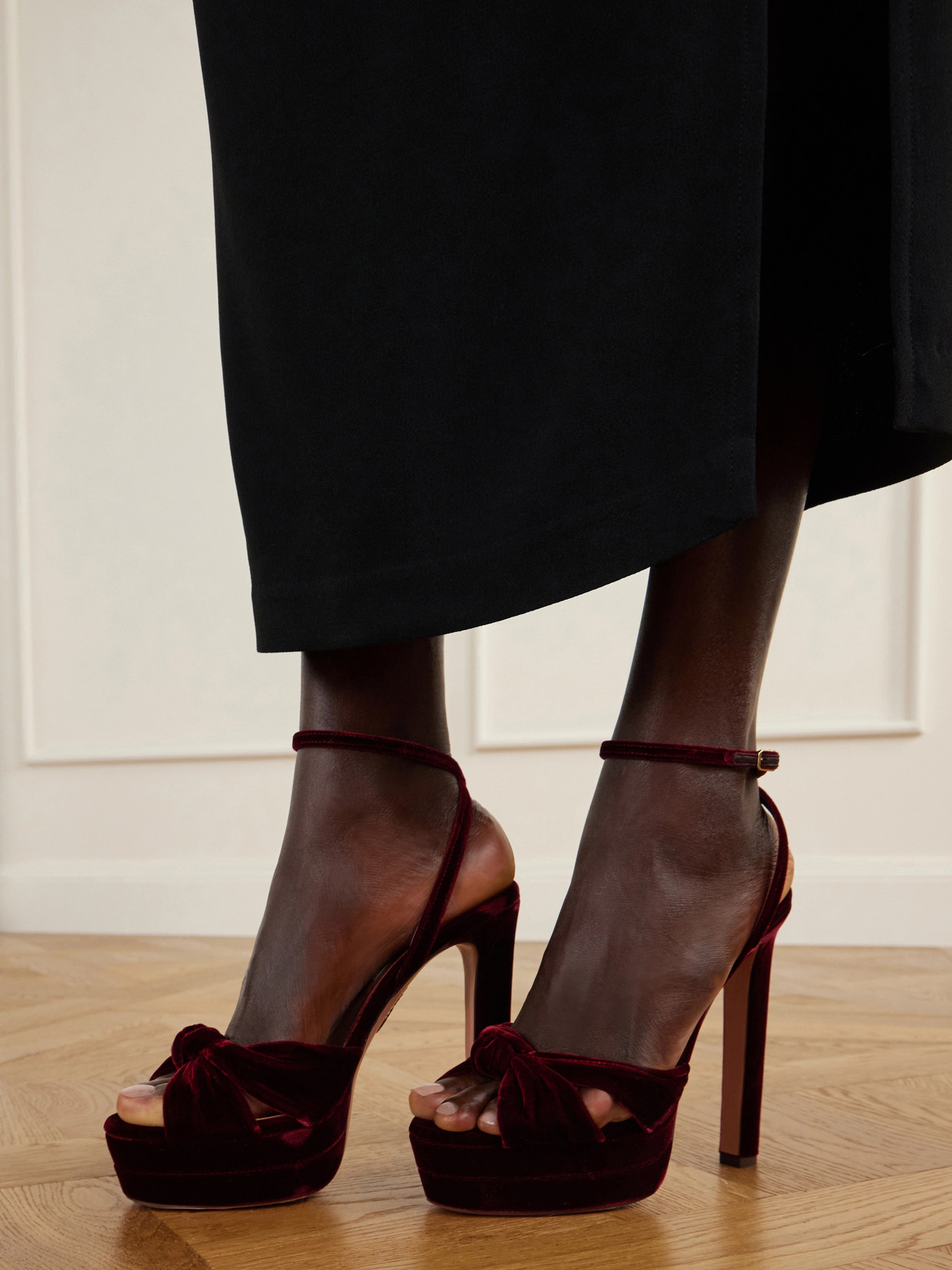Cupid 130 Twisted Velvet Platform Sandals