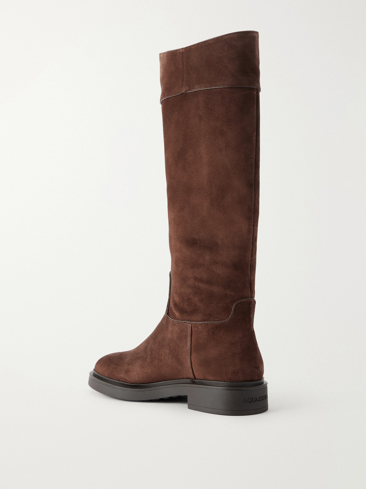 Ride 30 Paneled Leather-Trimmed Suede Knee Boots