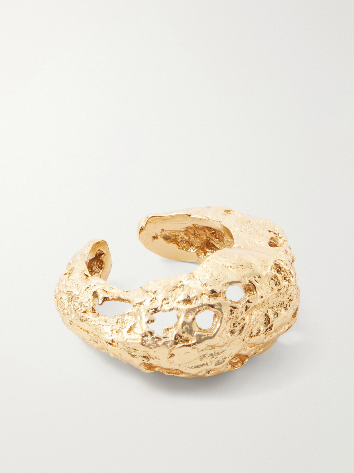 Paola Sighinolfi Galia Textured 18-karat Gold-plated Pewter Ring