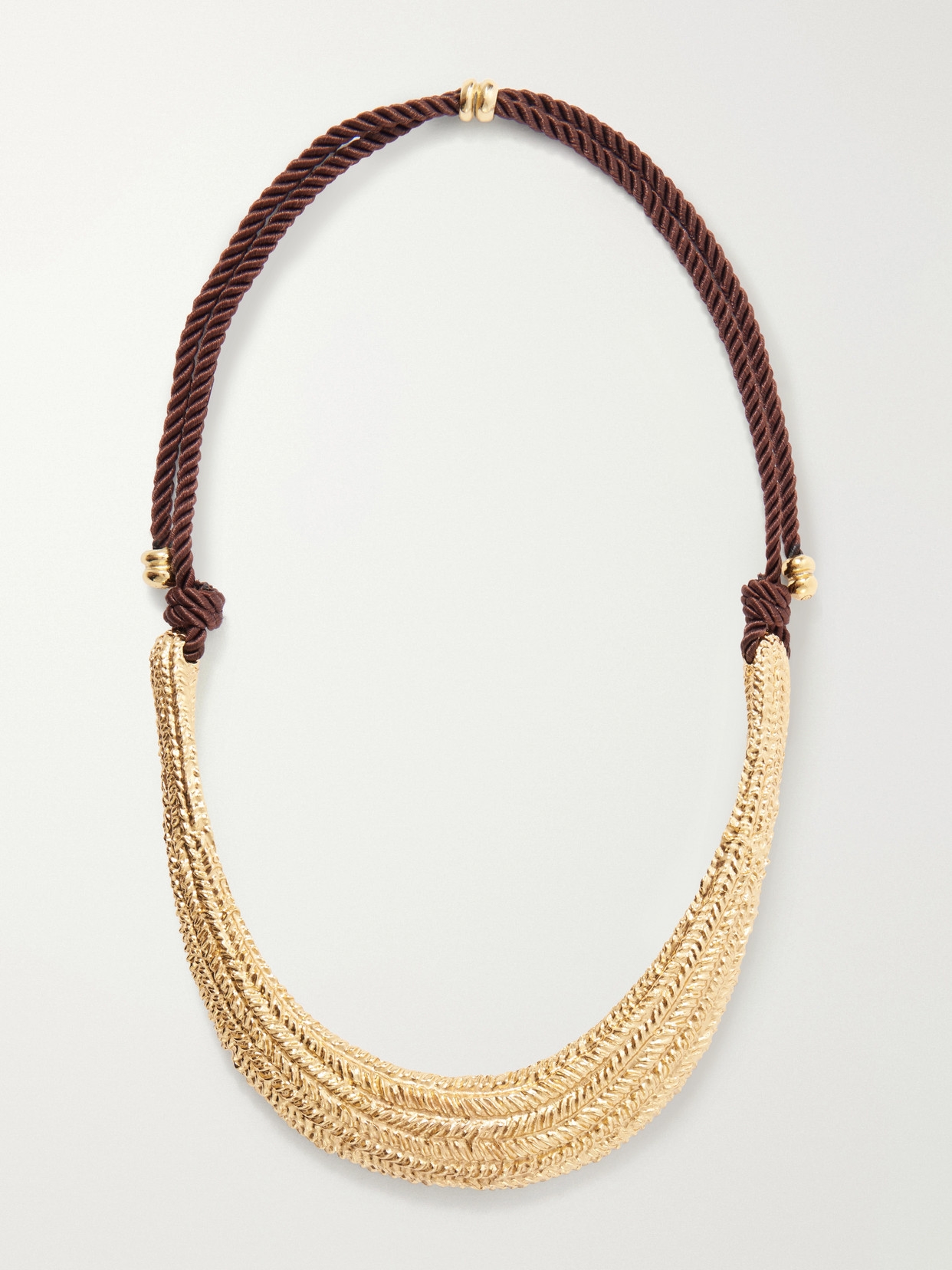 Paola Sighinolfi Delphine 18-karat Gold-plated Pewter And Cord Necklace