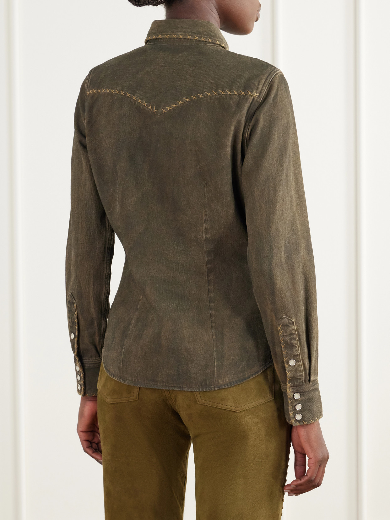 Whipstitched Denim Shirt