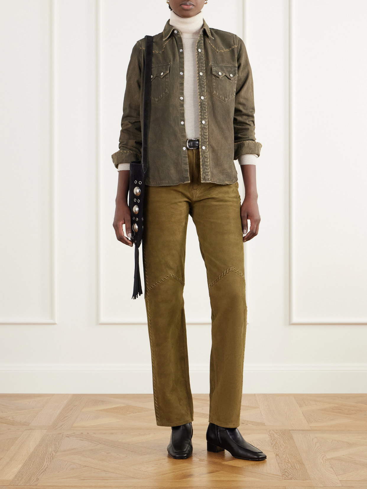 Whipstitched Denim Shirt