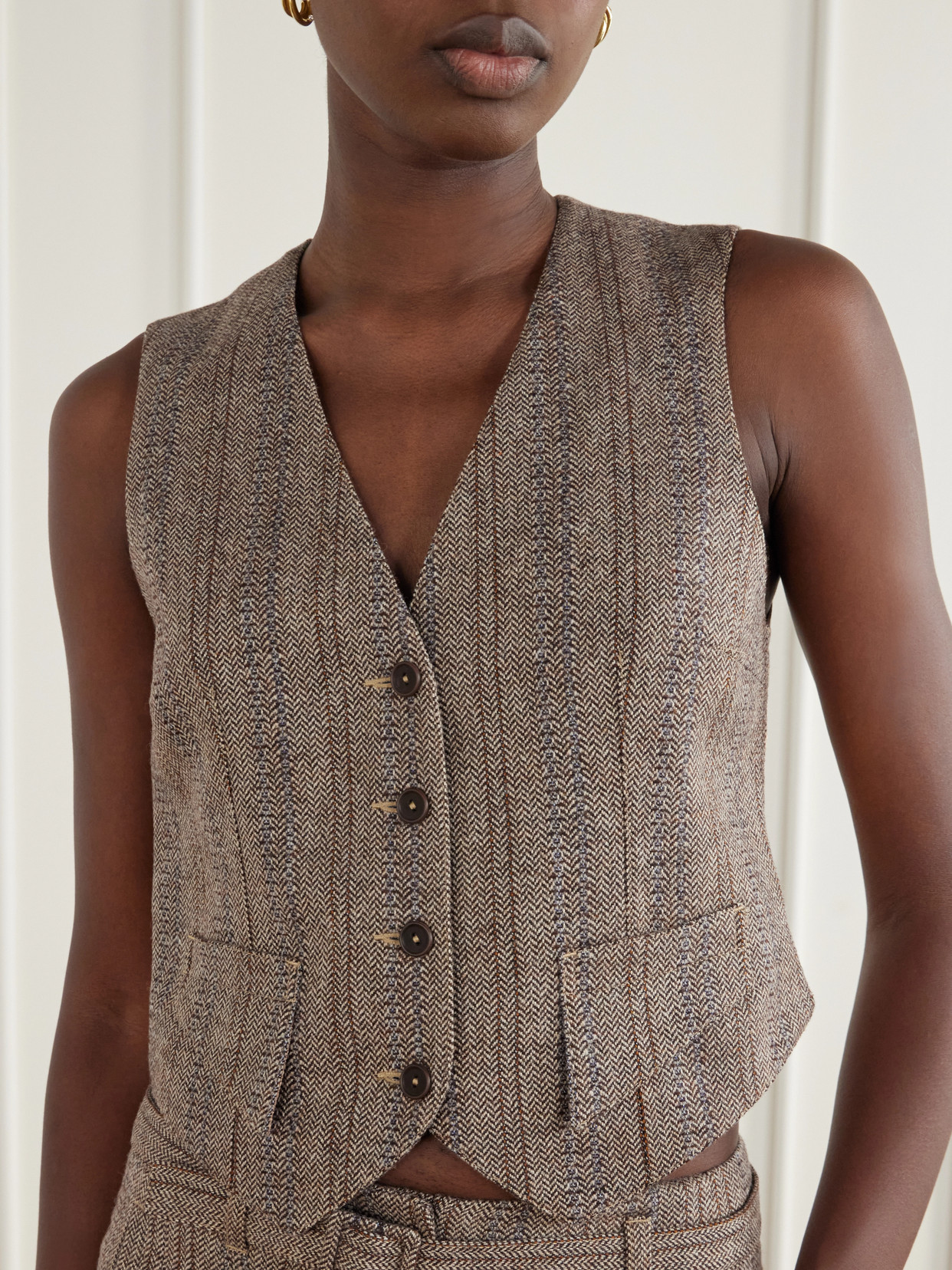 Wool And Cotton-Blend Vest