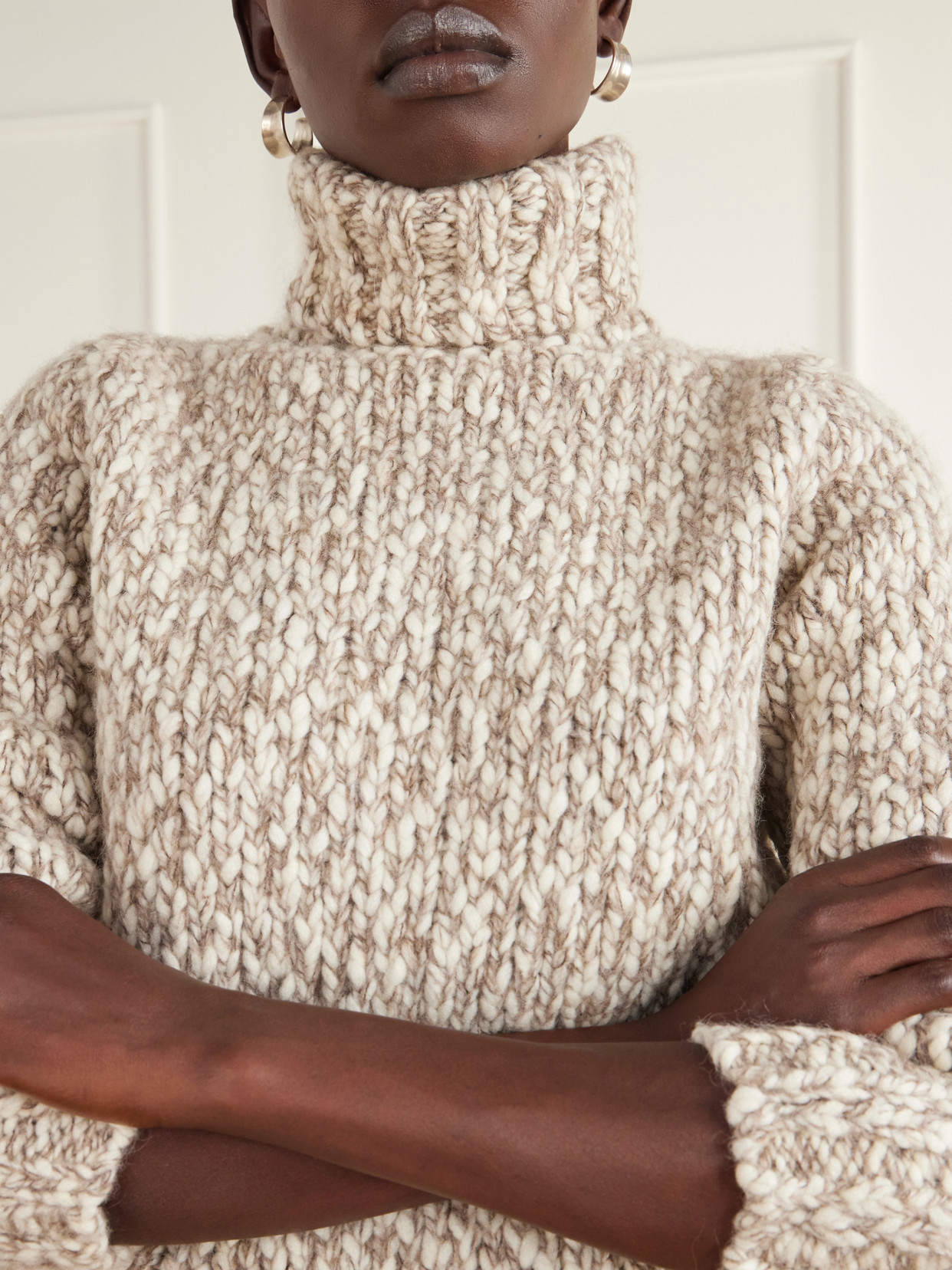 Marled Wool-Blend Sweater