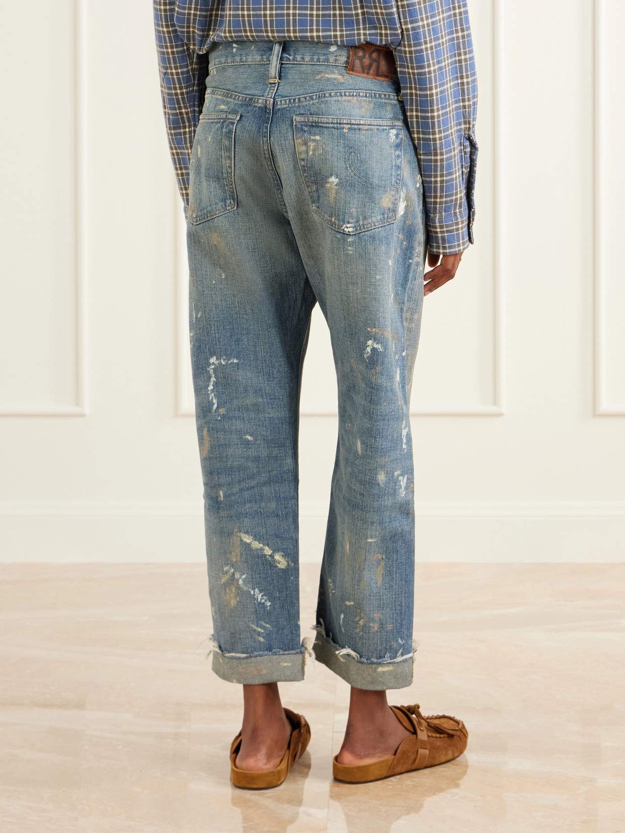 Paint-Splattered Boyfriend Jeans