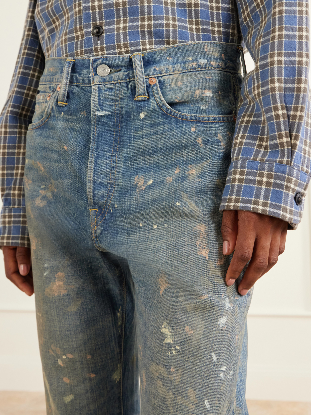 Paint-Splattered Boyfriend Jeans