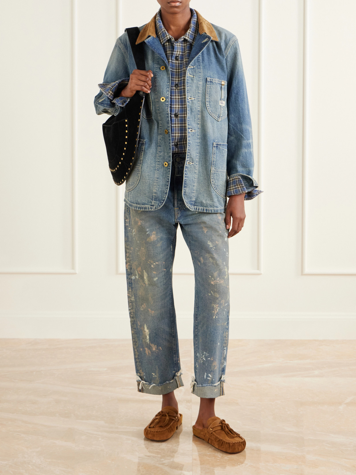 Paint-Splattered Boyfriend Jeans