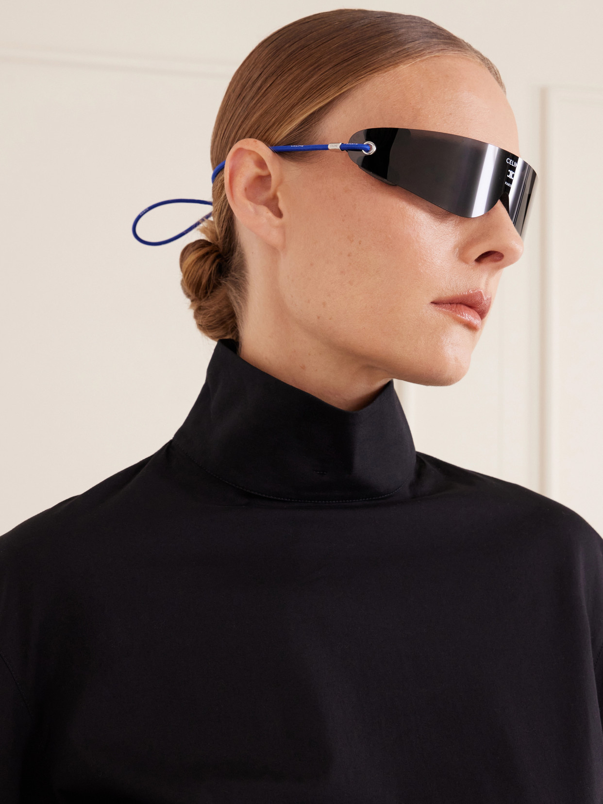 Celine Runner Shield-style Injection Sunglasses In Blue