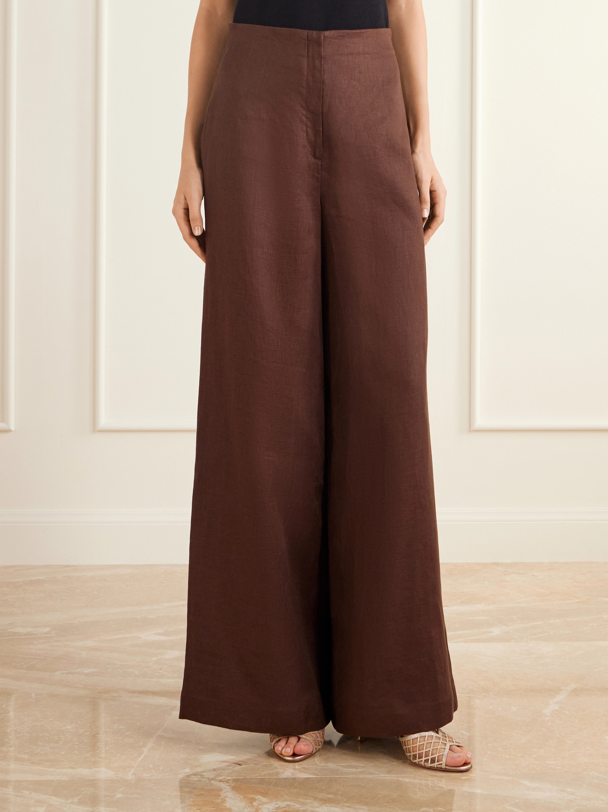 Andres Otalora Salmar linen-woven wide-leg pants