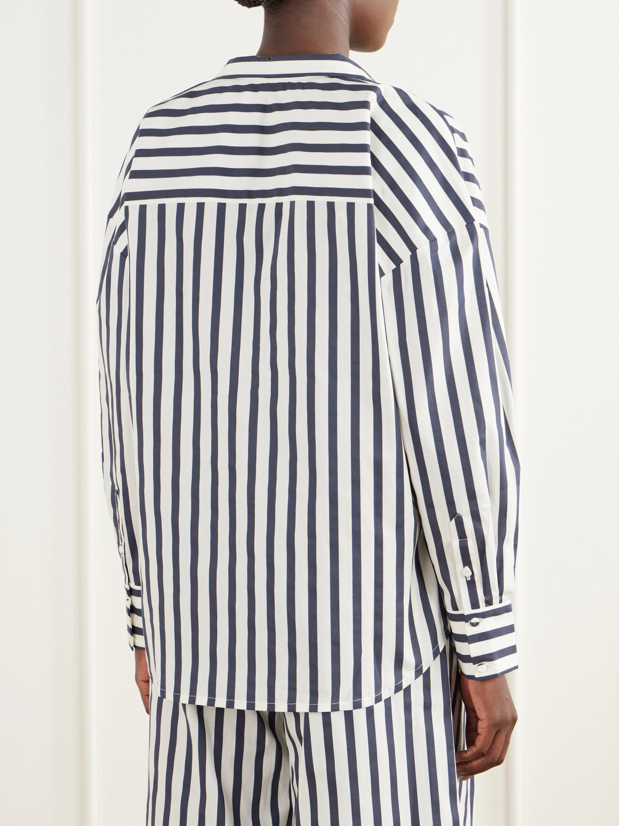 Un Tej Striped Cotton-Poplin Shirt