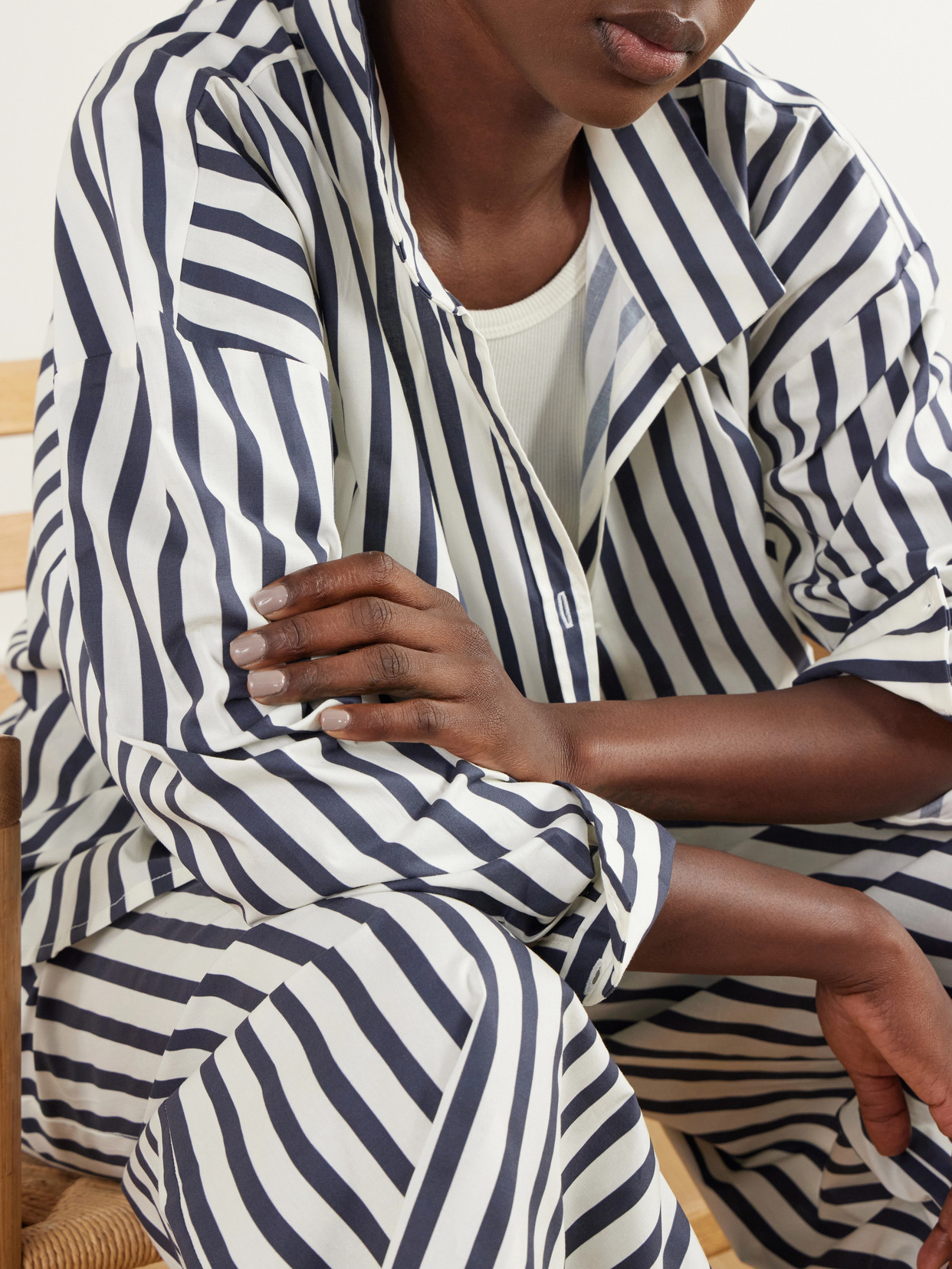 Un Tej Striped Cotton-Poplin Shirt