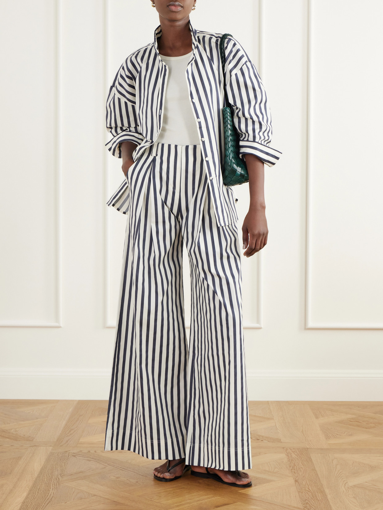 Un Tej Striped Cotton-Poplin Shirt
