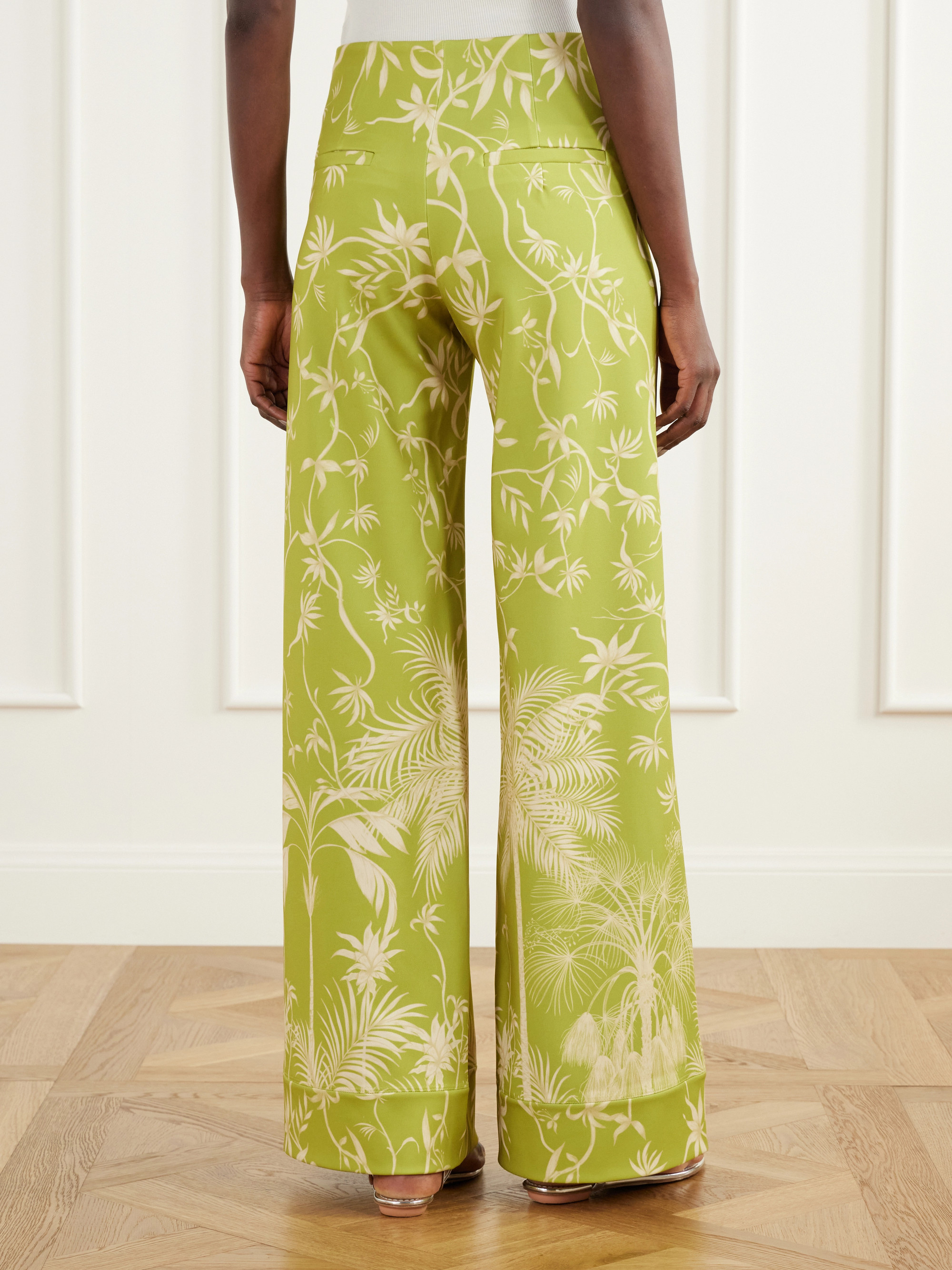 Andres Otalora Con Ella printed satin wide-leg pants