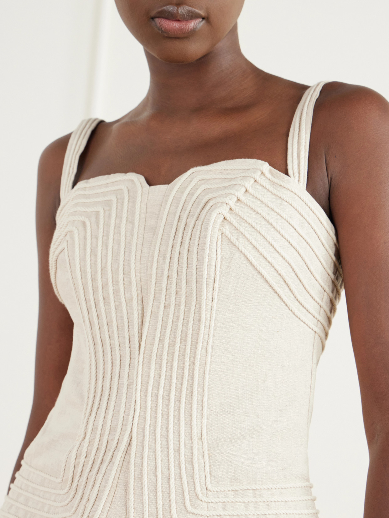 Encontre Corded Linen-Woven Top