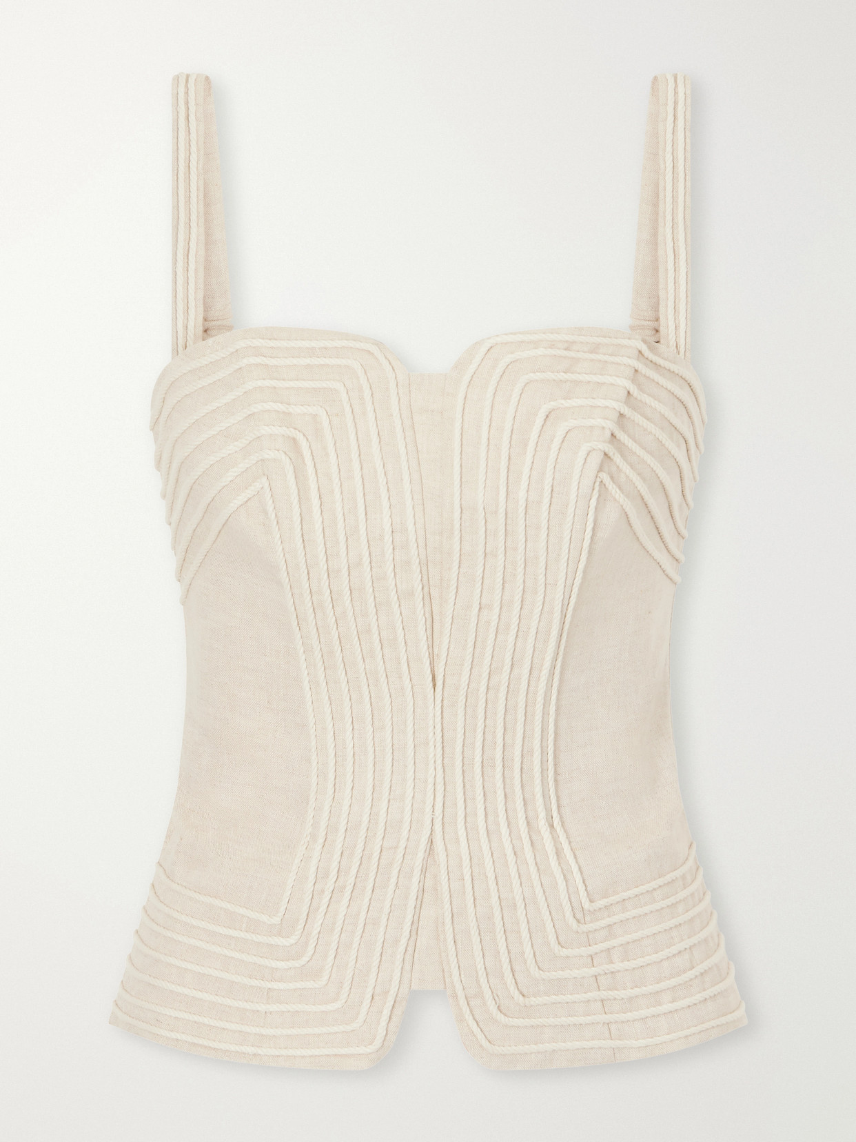 Encontre Corded Linen-Woven Top