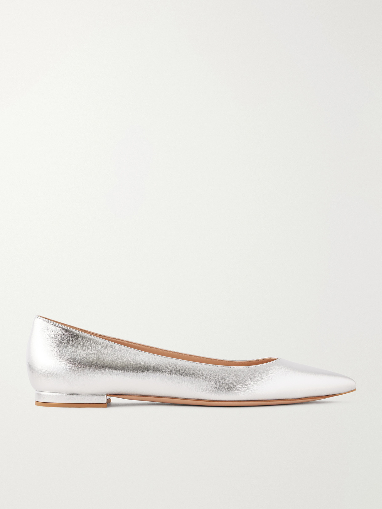 Gianvito Rossi Gianvito Metallic Leather Ballet Flats In Silver
