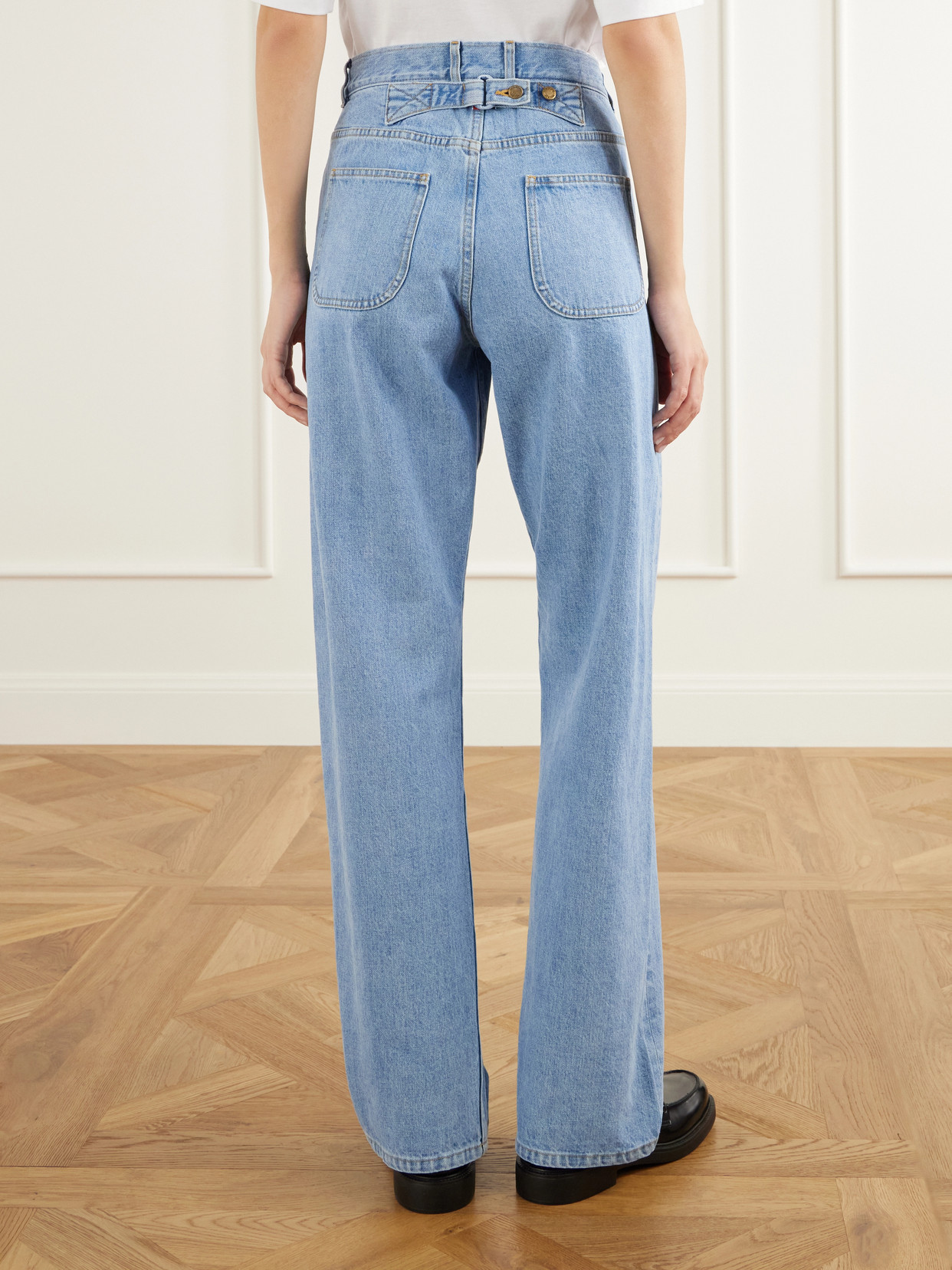 Mid-Rise Straight-Leg Jeans