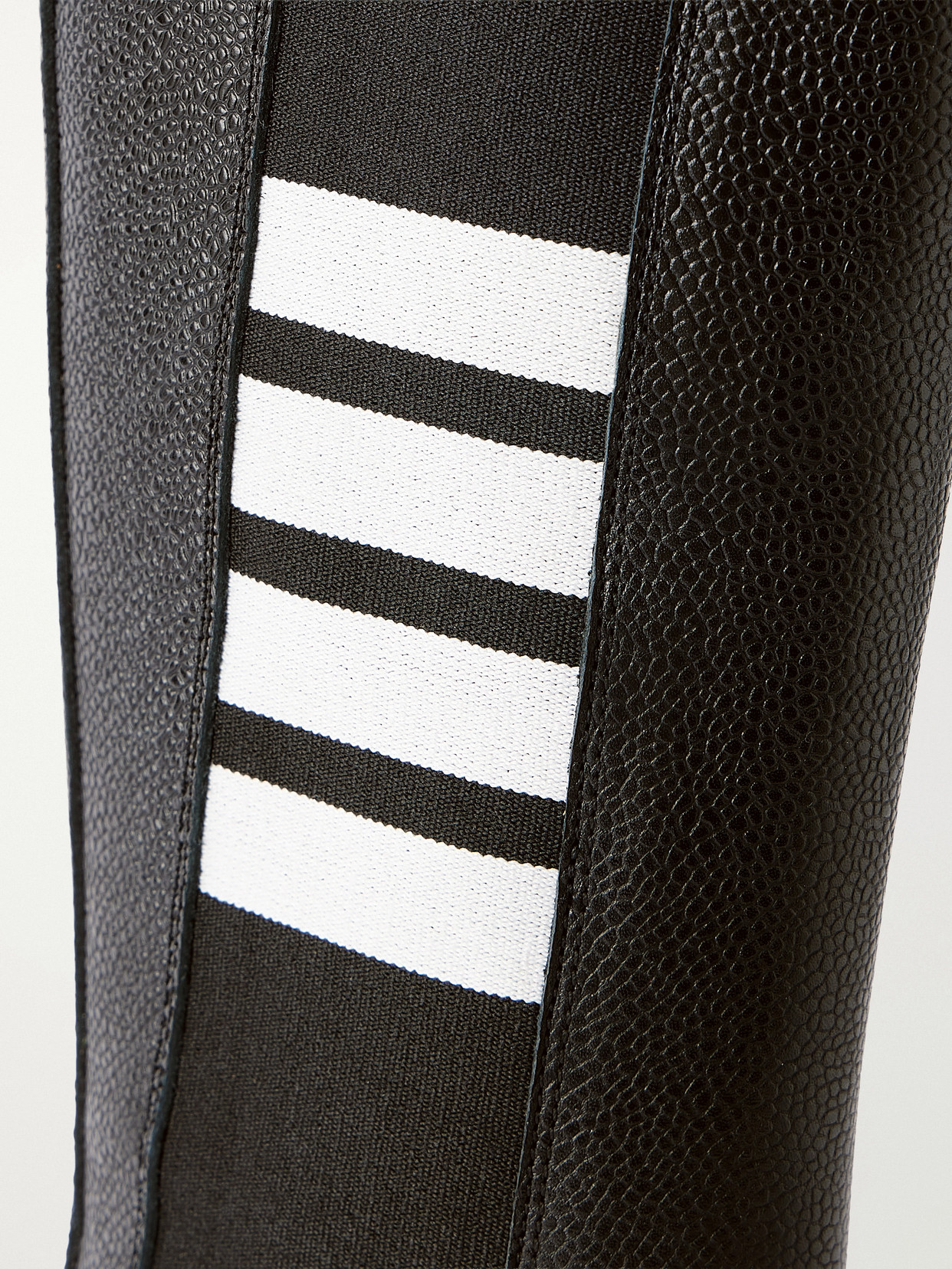 Striped Full-Grain Leather Knee Boots